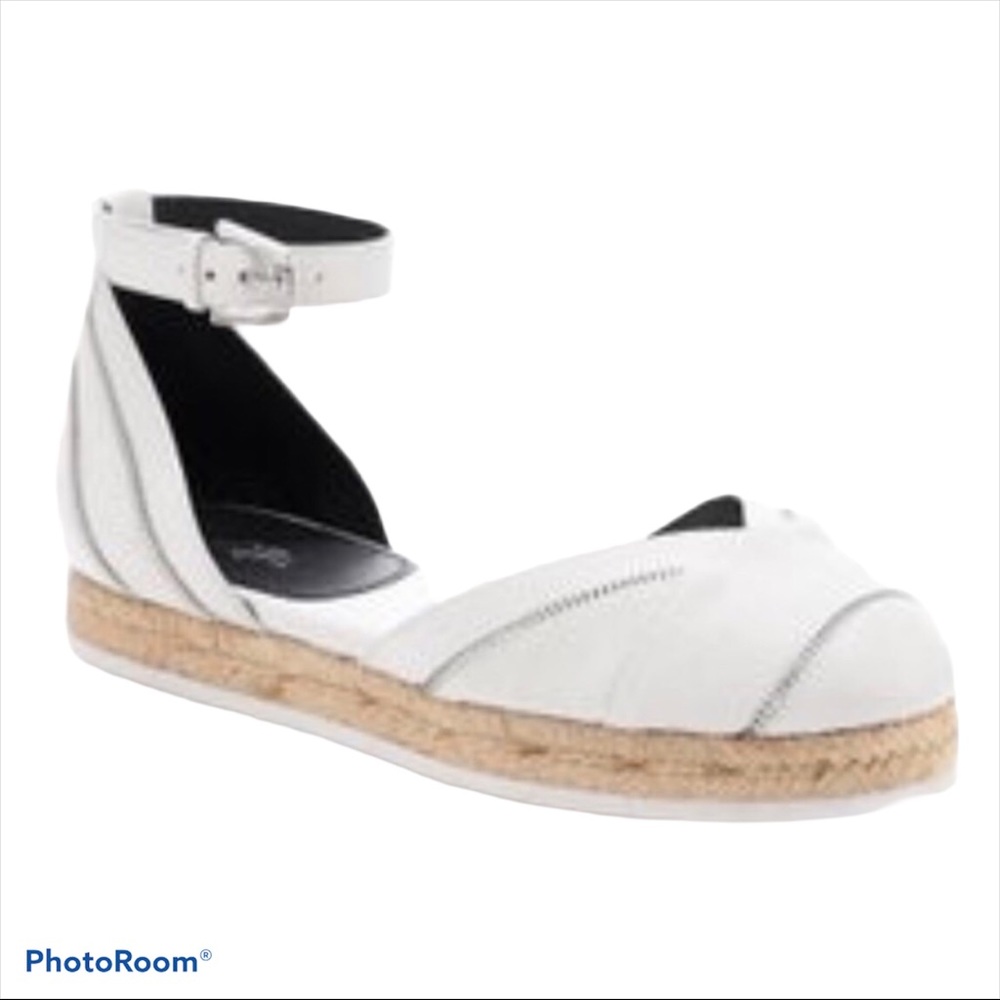 $118 Hudson NWT Botkier White Canvas&Zipper Ankle Strap Sandal Size 9